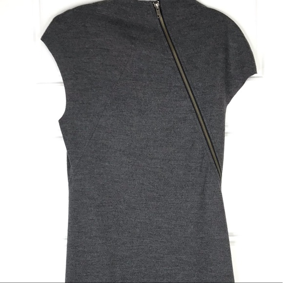 HELMUT LANG 100% Wool Zipper Dress Gray Size L - Picture 11 of 14